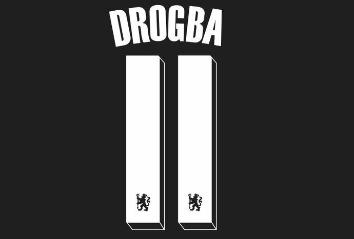 Drogba #11 Chelsea 2010-2011 Away Champions League Football Nameset for shirt