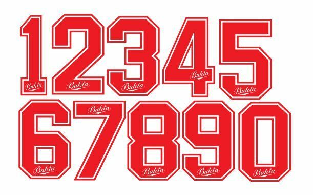 Cargue la imagen en el visor de la galería, Bukta 1989-1992 Number Red for Football Shirt Nameset inc Wolves Watford
