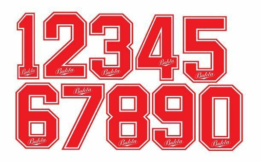 Bukta 1989-1992 Number Red for Football Shirt Nameset inc Wolves Watford