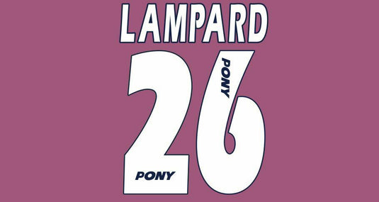 Lampard #26 West Ham United 1995-1997 Hammers Home Football Nameset 4 shirt