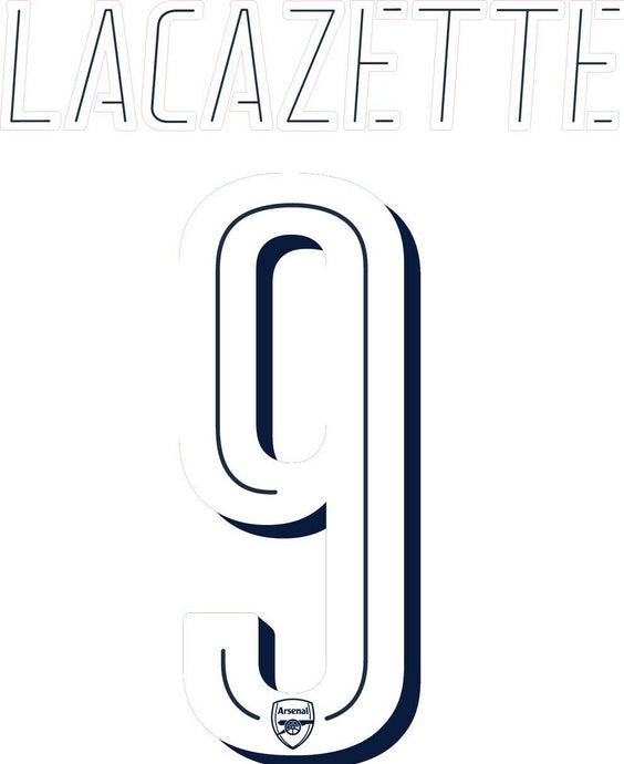 Lacazette #9 2017-2018 Arsenal Away Cup & Eurpoean Football Nameset for shirt