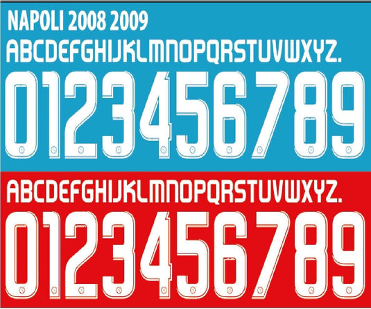 Napoli 2008-2009 Home/Away Football Nameset Build Your Own Name and Numbers