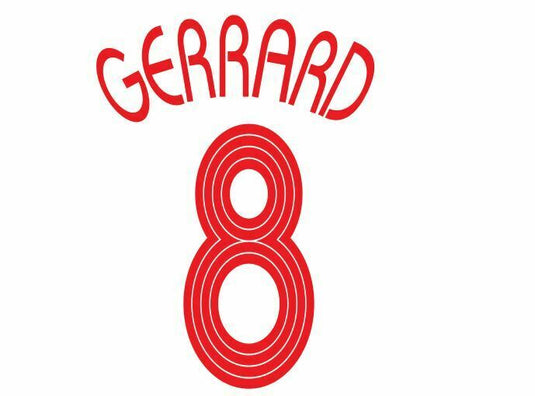 Gerrard #8 Liverpool 2006-2008 Away Champions League Football Nameset for shirt