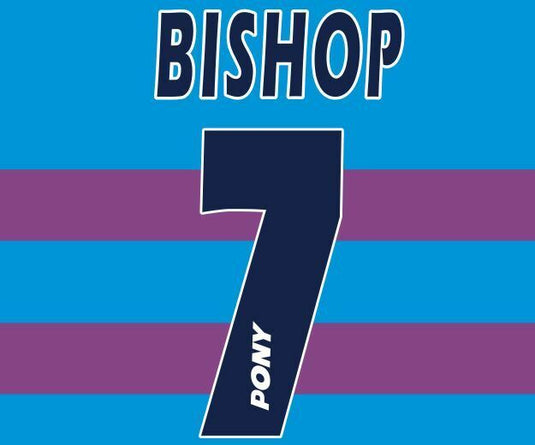 Bishop #7 West Ham United 1995-1997 Hammers Away Football Nameset 4 shirt