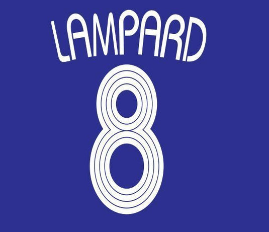 Lampard #8 Chelsea 2006-2008 Home Champions League Football Nameset for shirt