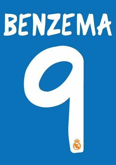 Benzema 9 2013-2014 Real Madrid Away Football Nameset for shirt