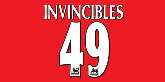 Invincibles 49  Arsenal 2003-2004 Home  Football Nameset for shirt Gunners