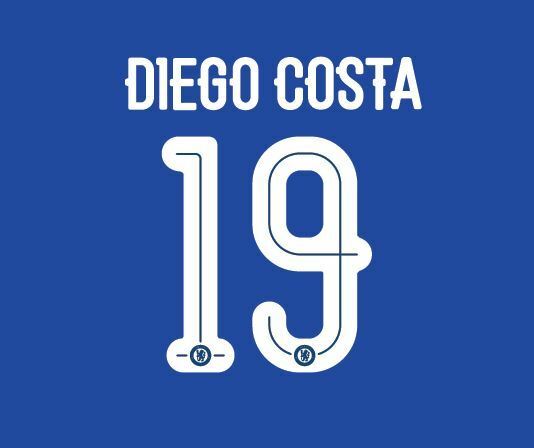 Diego Costa 19 2016-17 Chelsea Fa Cup Home Football Nameset for shirt