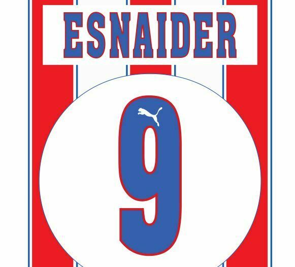 Esnaider #9 Atletico Madrid 1996-1997 Home Football Nameset for shirt