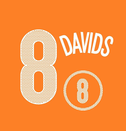 Davids #8 Holland Netherlands Euro 2004 Home Football Nameset for shirt