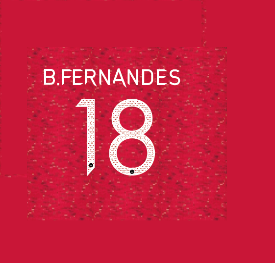 B.Fernandes 18 2020-2021 Manchester united CHampions League Home Football Nameset for shirt