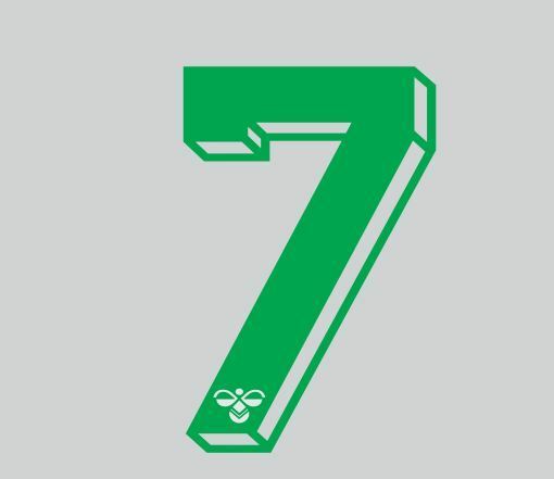 Hummel 1987-1990 Number Green for Football Shirt Nameset