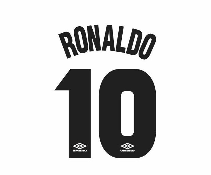 Ronaldo 10 Inter Milan 1997-1998 Away Football Nameset for shirt