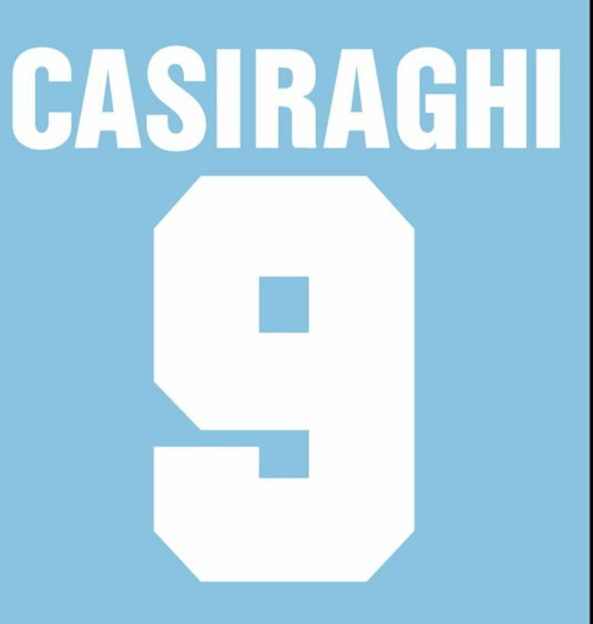 Casiraghi #9 Lazio Away 1993-1994 Football Nameset for shirt