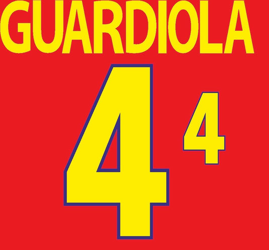 Guardiola #4 Spain Euro 2000 Home Football Nameset for shirt