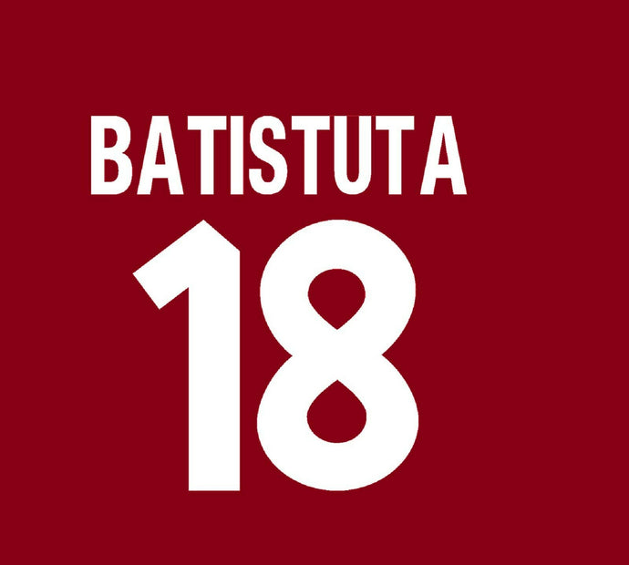 Batistuta #18 Roma 2001-2002 Home Football Nameset for shirt