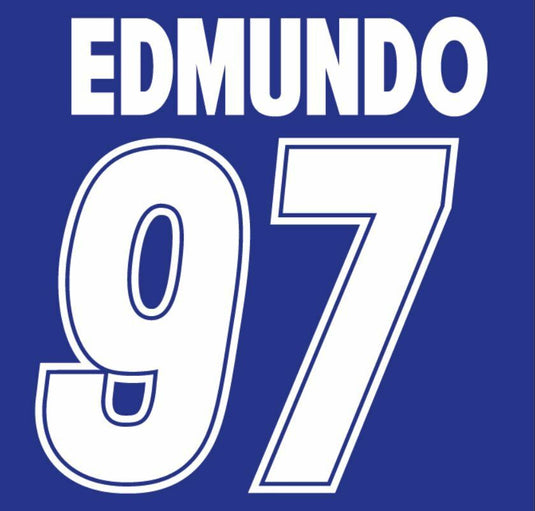 Edmundo #97 Napoli 2000-2001 Home Football Nameset for shirt