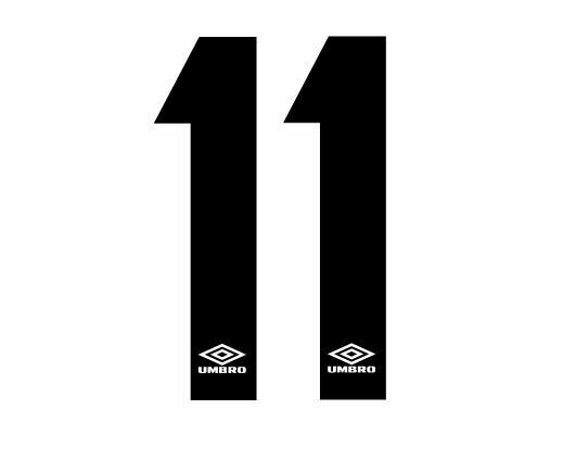 Load image into Gallery viewer, Umbro 1990&#39;s Black Felt Choose Your Number Football Shirt Soccer Heat Print
