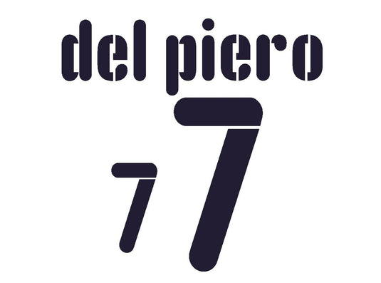 Del Piero #7 2011-2012 Italy Away Football Nameset for shirt