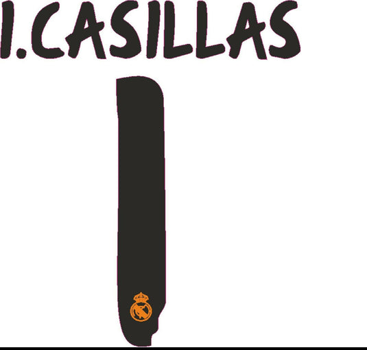 Casillas #1 2013-2014 Real Madrid Home Football Nameset for shirt