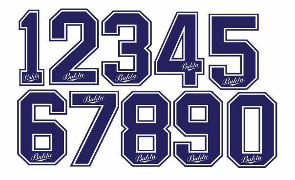 Laden Sie das Bild in Galerie -Viewer, Bukta 1989-1992 Number Navy for Football Shirt Nameset
