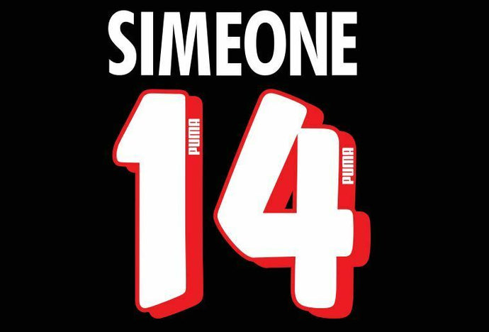 Simeone #14 Atletico Madrid 1995-1996 Away Football Nameset for shirt