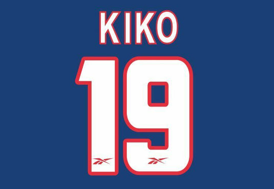 Kiko #19 Atletico Madrid 1999-2000 Away Football Nameset for shirt