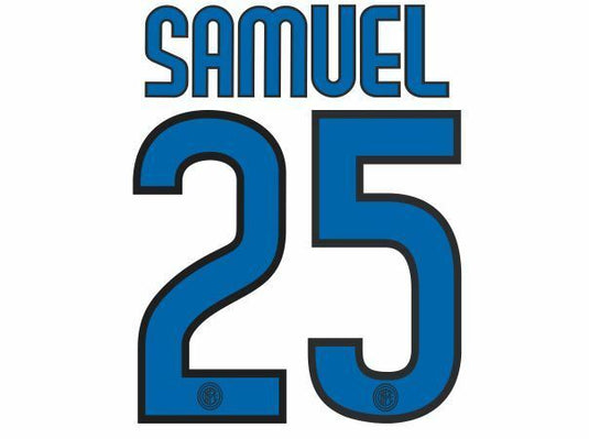 Samuel #25 Inter Milan 2009-2010 Away Football Nameset for shirt