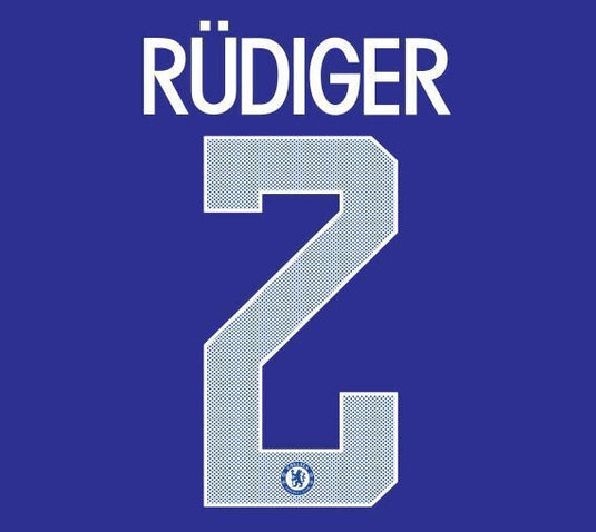 Rudiger #2 Chelsea 2017-2018 Cup European Home Football Nameset for shirt