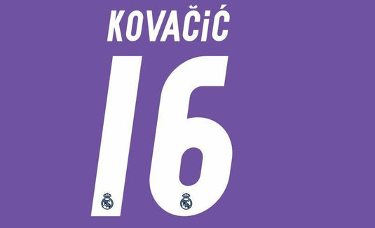 Kovacic #16 Real Madrid 2016-2017 Away Football Nameset for shirt