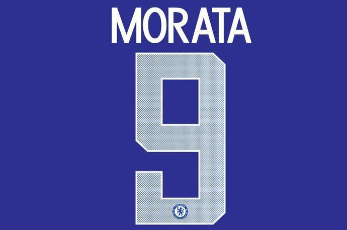 Morata #9 Chelsea 2017-2018 Cup European Home Football Nameset for shirt