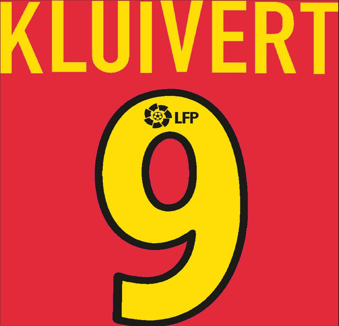 Kluivert #9 Barcelona 2003-2004 Home Football Nameset for shirt