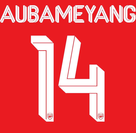 Aubameyang 14  Arsenal 2019-2020 Home Champions League Football Nameset shirt