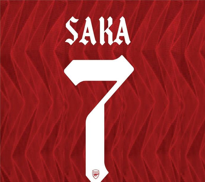 Saka 7  2020-2021 Arsenal Gunners Home Cup & Eurpoean Football Nameset for shirt