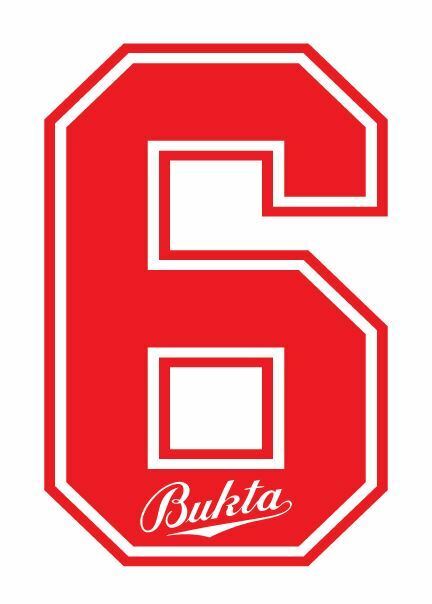 Bukta 1989-1992 Number Red for Football Shirt Nameset inc Wolves Watford