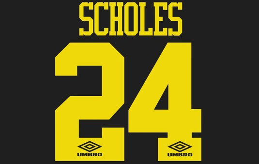 Scholes #24  Manchester United 1993-1995 Away Football Nameset for shirt