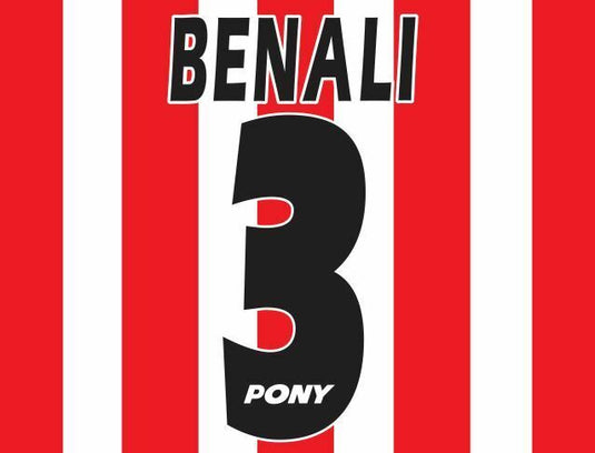 No 3 Benali Southampton 1995-1997 Saints Home Football Nameset 4 shirt