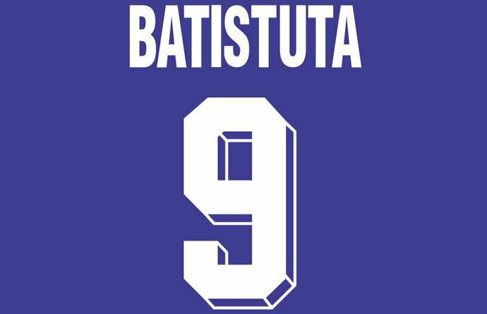 Batistuta #9 Fiorentina 1997-2000 Home Football Nameset for shirt