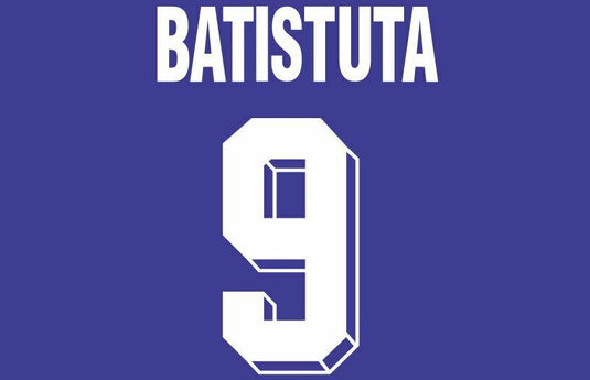 Batistuta #9 Fiorentina 1997-2000 Home Football Nameset for shirt