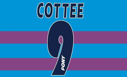 Cottee #9 West Ham United 1995-1996 Hammers Away Football Nameset 4 shirt