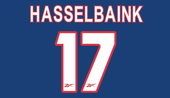 Hasselbaink #17 Atletico Madrid 1999-2000 Away Football Nameset for shirt