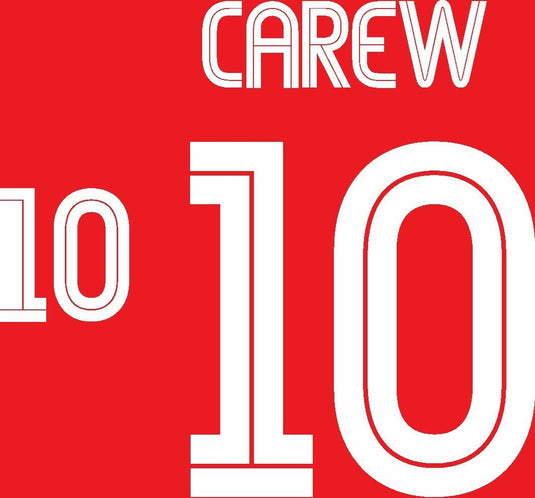 Carew #10 Norway Euro 2008 Home Football Nameset for shirt