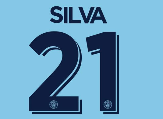 Silva 21 Manchester City 2016-2017 Cup Nameset for Home Football Shirt