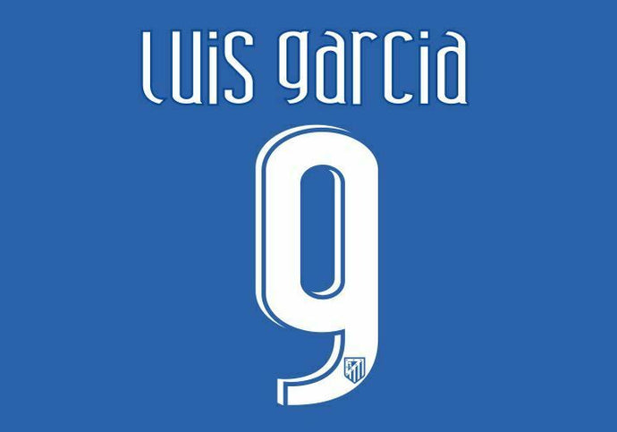 Luis Garcia #9 Atletico Madrid 2007-2008 Away Football Nameset for shirt