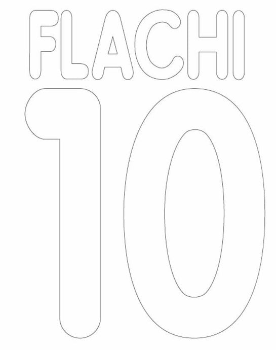 Flachi #10 Sampdoria 1999-2001 Home Football Nameset for shirt