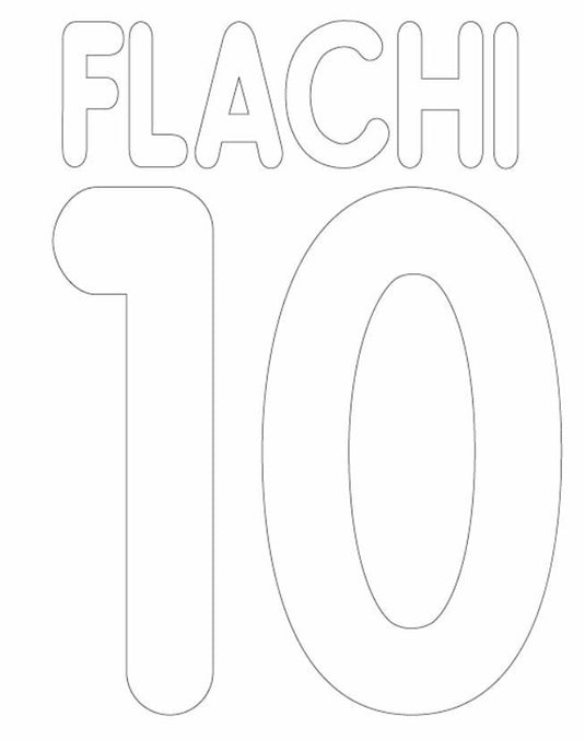 Flachi #10 Sampdoria 1999-2001 Home Football Nameset for shirt