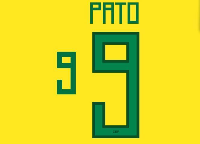 Pato #9 Brazil Copa America 2011 Home Football Nameset for shirt