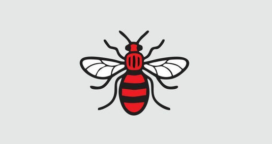 Manchester Worker Bee Logo  white wings for T Shirt Football Manchester United