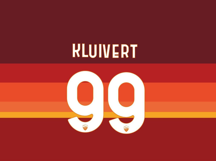 Kluivert 99 Roma 2020-2021 Home Football Nameset for shirt