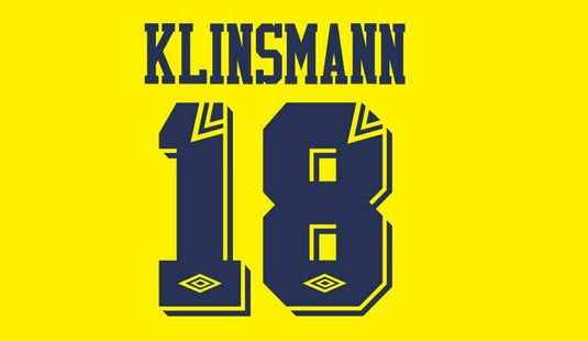 Klinsmann #18 1994-1995 Tottenham Hotspur Spurs Away Football Nameset 4 shirt